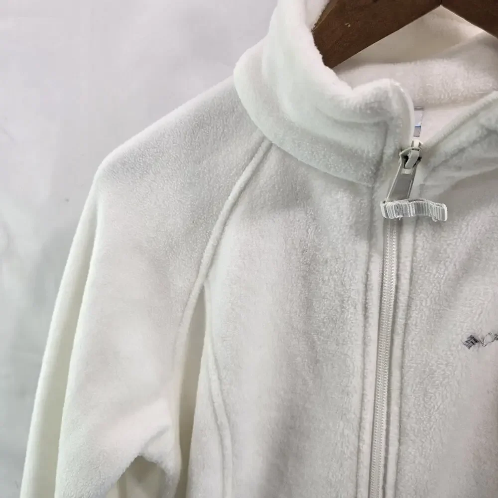 Columbia Jacket Womens Small White Full Zip Fleece Steens Mountain